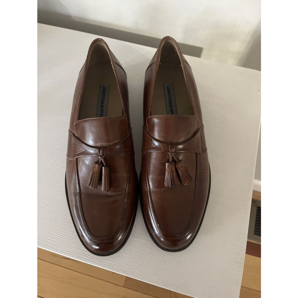 Johnston & Murphy Cellini shoes Mens 11.5 Brown tassel loafers leather 24-822